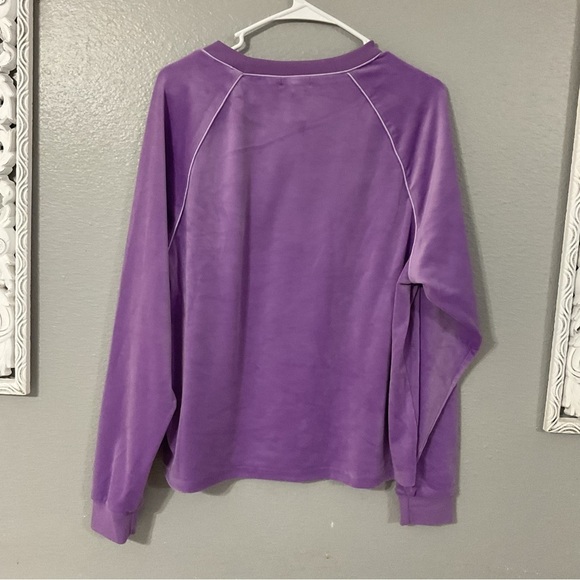 BP  Long Sleeve I Love You Velour Sweater, Purple size Medium New with tags - Picture 6 of 6